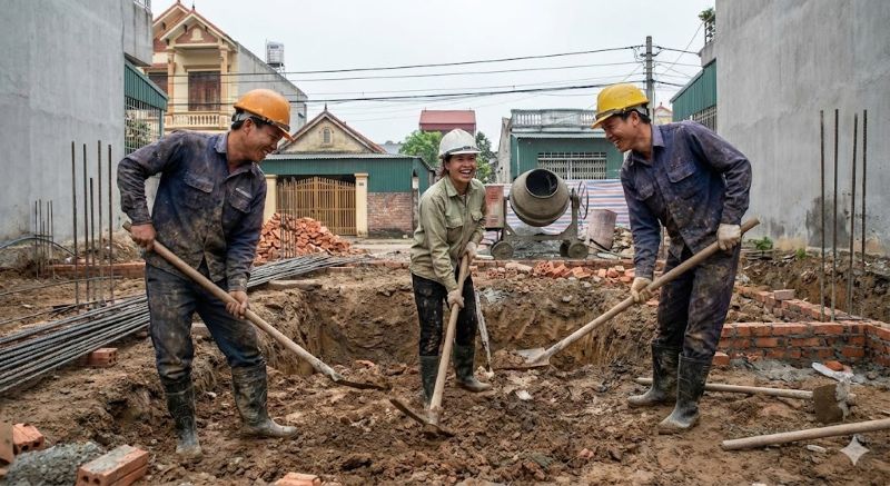 Dịch vụ đào móng nhà an toàn, gọn gàng, không gây sạt lở